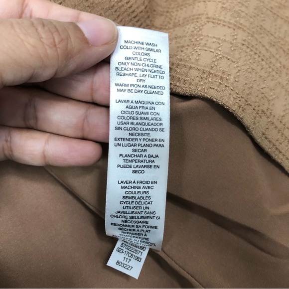 Chico’s Copper Brown Textured Jacquard Jacket women’s Chico’s Size 2; US Size L - Picture 5 of 11